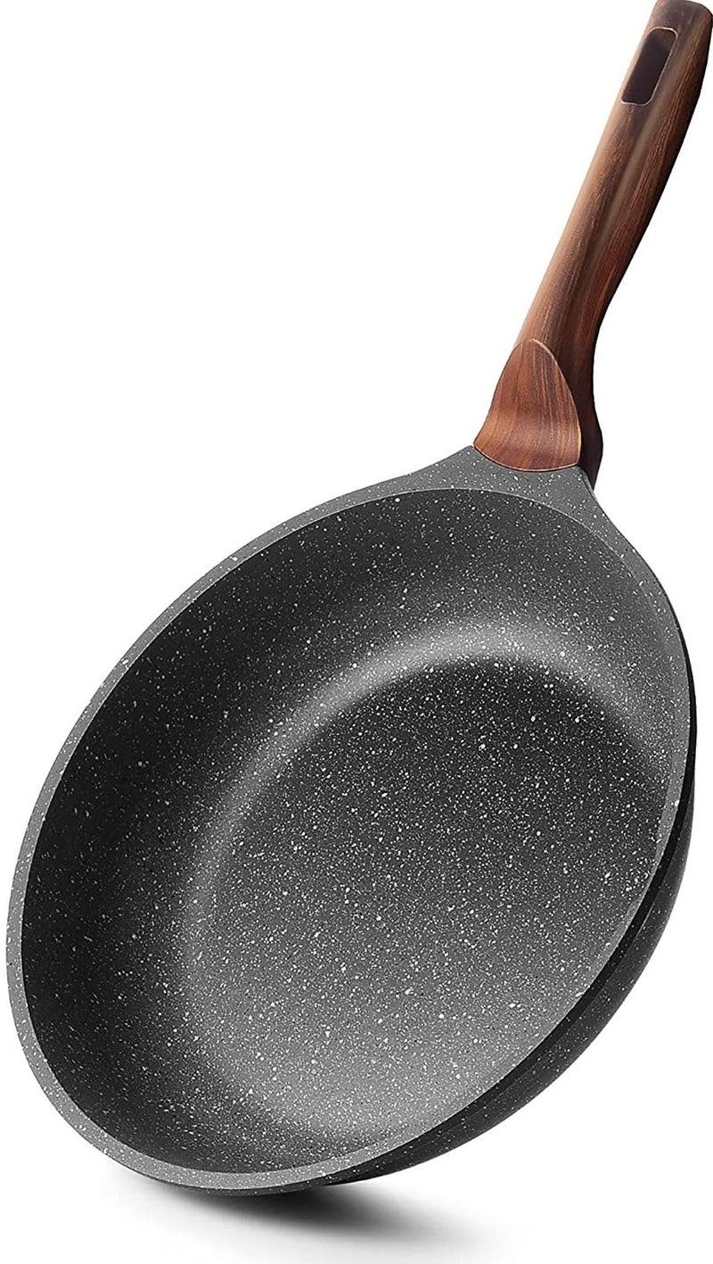 Caannasweis Nonstick Granite Frying Pan Skillet, 9.5 Inch/24cm Non Stick Omelette Frying Pans , Omelet Egg Pan, Stone Cookware Chef's Pan,Bakelite Handle Compatible With Hot Plate, Halogen, Ceramic And Gas Stovetops Induction Compatible, PFOA Free，Dishwasher Safe (Gray, 9.5 Inch/24cm) - Image 1